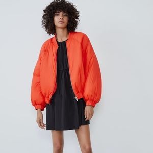 Zara orange bomer jacket